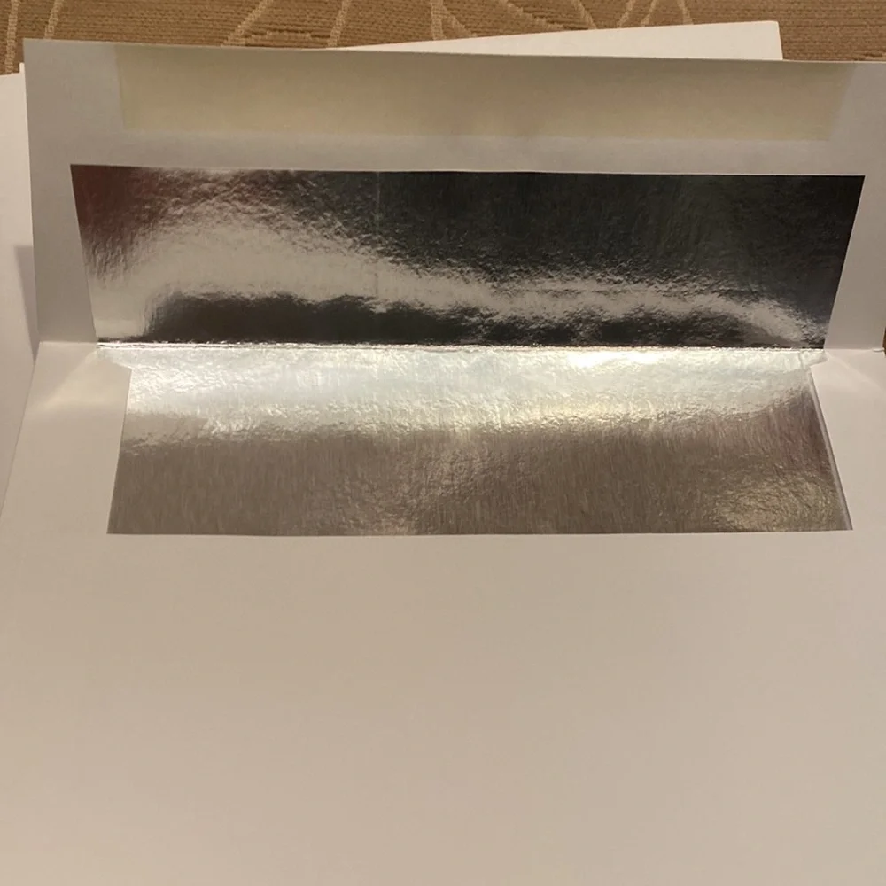15 Silver Foil Lined & 15 plain 5.25” x 7.25” Envelopes